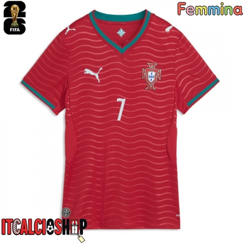 Portogallo Cristiano Ronaldo #7 Prima Maglia Femmina Mondiali 2026 Manica Corta